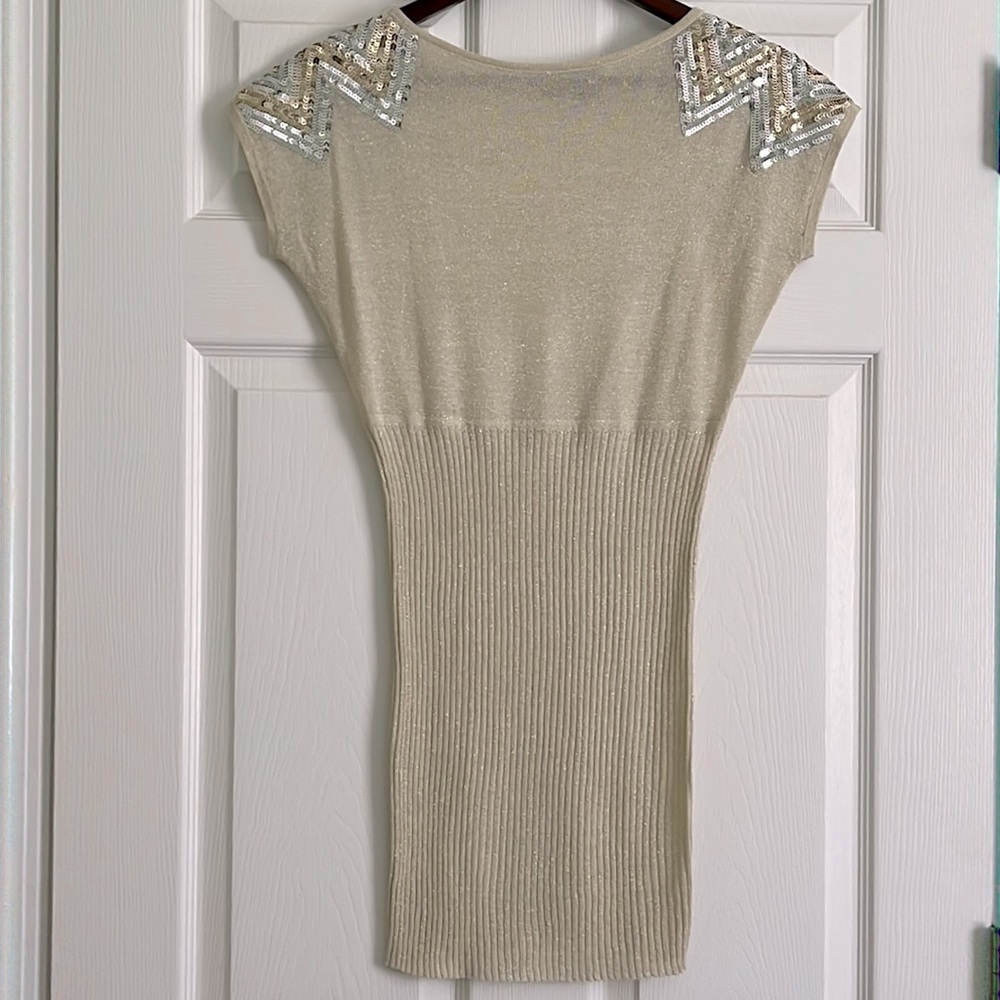 Champagne-Colored Sweater Dress